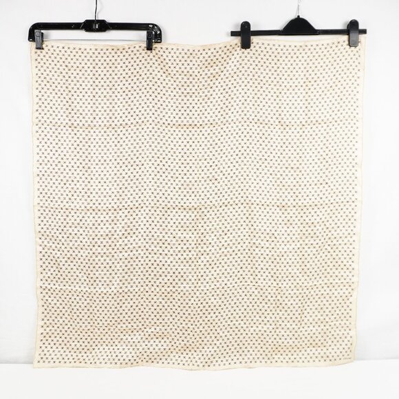 Celine Silk Triomphe Monogram Square Scarf In Beige And Brown NWT - Picture 2 of 11
